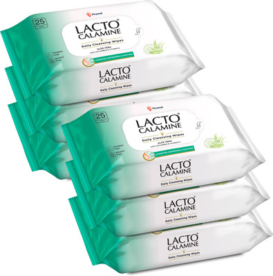 Lacto Calamine Daily Cleansing wipe with Aloe Vera, Cucumber, Vitamin E, Paraben & Alcohol Free Makeup Remover(150 Wipes) Lacto Calamine Daily Cleansing wipe with Aloe Vera, Cucumber, Vitamin E, Paraben & Alcohol Free Makeup Remover(150 Wipes)