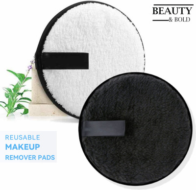 beauty and bold Reusable Makeup Remover Cleansing Pads|Easily Removes Stubborn Face & Eye Makeup Remover(2 Wipes)
