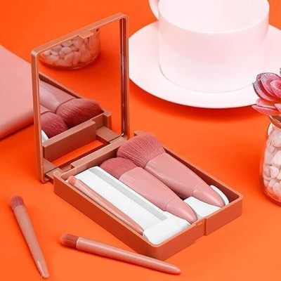 MSNB Makeup Brushes Kit for Foundation Concealers Eye Shadows with Mirror [ 5 PCS ](Pack of 5)