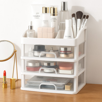 SRH 4 Compartments Plastic organizer(White)