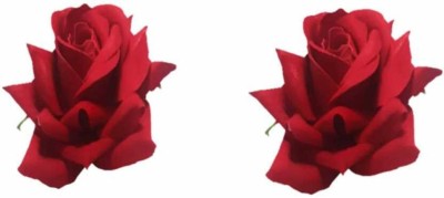 Devi Rose Flower Hair Clip/Pins/Juda for women's and Girls Hair Accessory, Pack of 2 Hair Clip(Maroon)