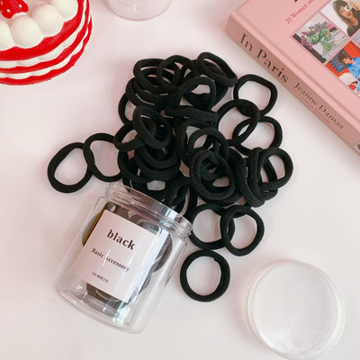 Diversa Elastic Hair Rubber Bands Cotton Ties For Girls and Women (With Box) Rubber Band(Black)
