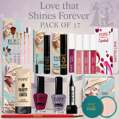 FOPE Makeup Set for College Girls lightweight travel friendly waterproof combo(Pack of 17)