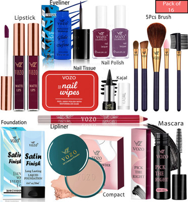 VOZO 16 Pc Makeup Kit for Regular Styling(Pack of 16)