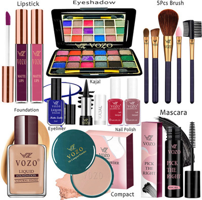 VOZO Makeup Kit Sets One-stop Beauty Package for Beginners and Professionals VT-226(Pack of 15)