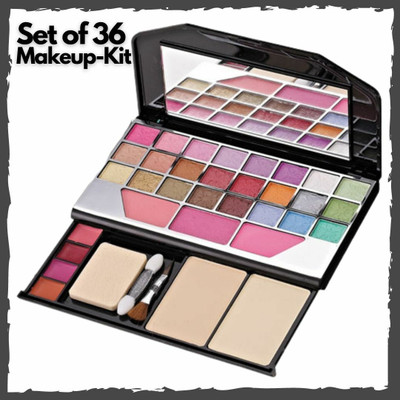 NYN Makeup Kit - Eye-Shadows, Lip Colors, Blushes, Sponges, Brushes & Blender(80242)(Pack of 36)