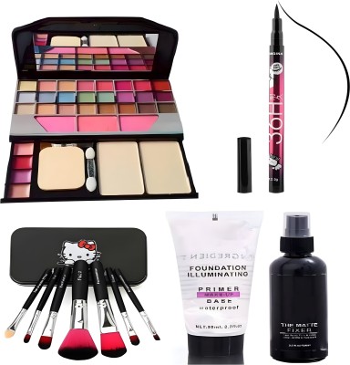 TUMR 6155 Makeup Kit With 36h Eyeliner, Brush Set, Matte Fixer, Primer Kit Pack(Pack of 5)