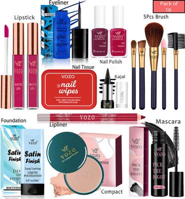 VOZO Bridal Makeup Kit Combo Collection 16 Must-Have Beauty Essentials 498(Pack of 16)