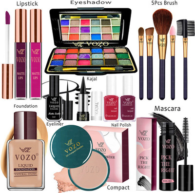 VOZO Makeup Kit Sets One-stop Beauty Package for Beginners and Professionals VT-177(Pack of 15)