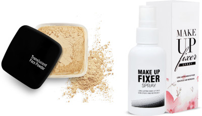 VERGE Flawless Matte HD Finishing Loose Compact Powder (13) & Make Up Fixer(Pack of 2)