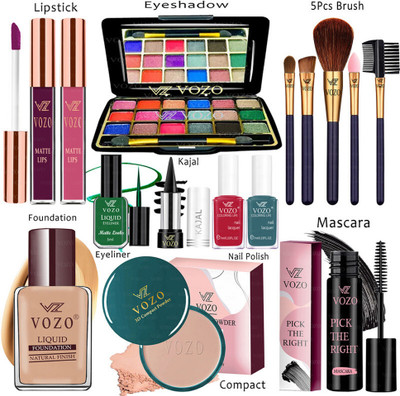 VOZO Makeup Kit Sets One-stop Beauty Package for Beginners and Professionals VT-243(Pack of 15)