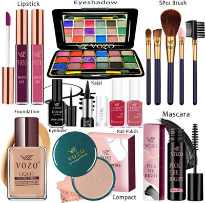 VOZO Makeup Kit Sets One-stop Beauty Package for Beginners and Professionals 116(Pack of 15)