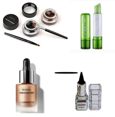 Geggsa Eyeliner gel with lip balm hoghlighter and kajal