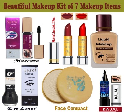 Syzol Budget Friendly Unique Quality makeup kit with 7 Makeup Items AH07(Pack of 7)