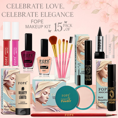 FOPE Makeup Kit Long Lasting Coverage Professional Bridal Gift Box(Pack of 15)