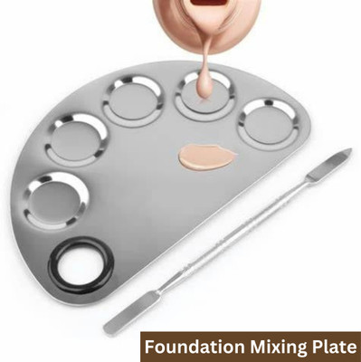 SIYDHA Foundation Mixing Plate / Foundation Mixing Palette - Stainless Steel 1pc