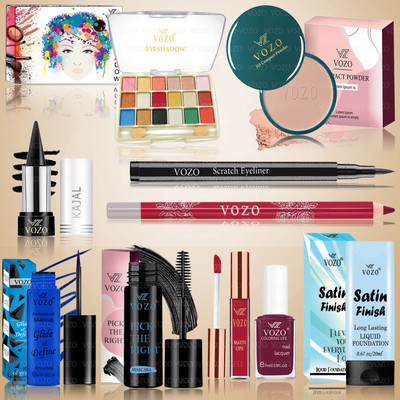 VOZO Glamour Makeup Kit with 10 Shades and Tools for Professional Use Set-150(Pack of 10)