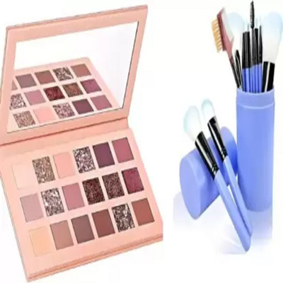 Mcmillan 18 Color Palette with a set of 12 makeup brushes Storage box (Pack of 2)