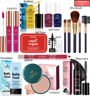 VOZO Bridal Makeup Kit Combo Collection 16 Must-Have Beauty Essentials 311(Pack of 16)