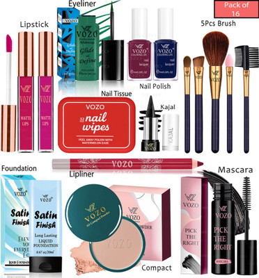 VOZO Bridal Makeup Kit Combo Collection 16 Must-Have Beauty Essentials 312(Pack of 16)
