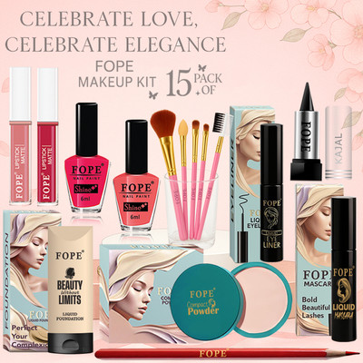FOPE Wedding Makeup Set Smudge Proof Texture All in One Beauty Combo(Pack of 15)