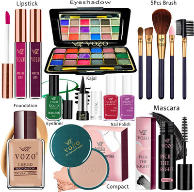 VOZO Makeup Kit Sets One-stop Beauty Package for Beginners and Professionals 209(Pack of 15)