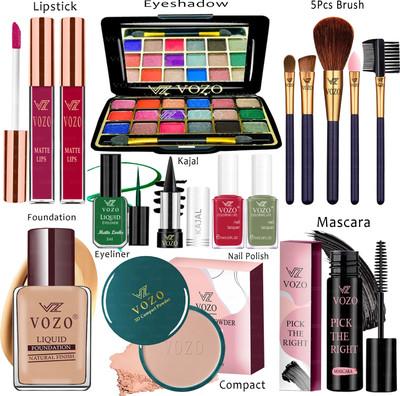 VOZO Makeup Kit Sets One-stop Beauty Package for Beginners and Professionals Set-132(Pack of 15)