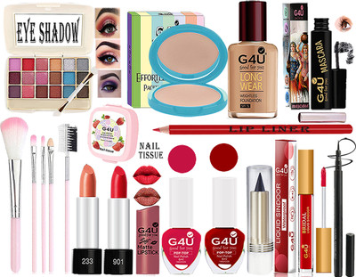G4U All in One Daily Use Makeup Kit For Woman & Girls (Pack of 18 Pcs)A09052042(Pack of 18)