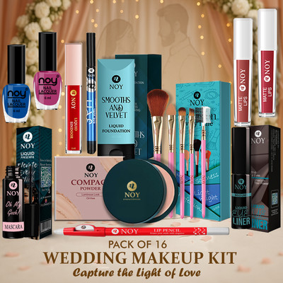 NOY Full Makeup Kit Long Lasting Bridal Look Combo Specially for Wedding Beauty(Pack of 16)