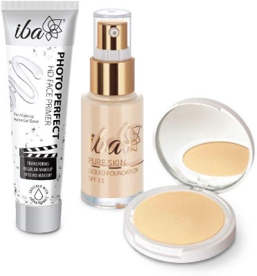 Iba Foundation + Compact + Primer Face Makeup Combo (Snow White)