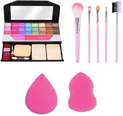 VOUGH Makeup Kit For Girls 2 Puff 5 Brush Pink 250 g