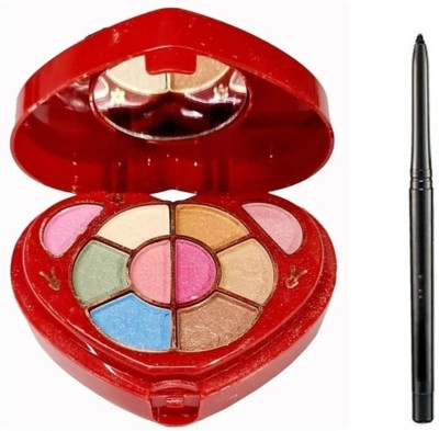 Ashyra Heart Shape Makeup Kit with Black Intense Kajal(Pack of 2)