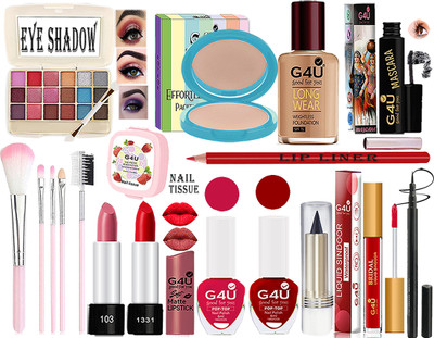 G4U All in One Daily Use Makeup Kit For Woman & Girls (Pack of 18 Pcs)A09052025(Pack of 18)