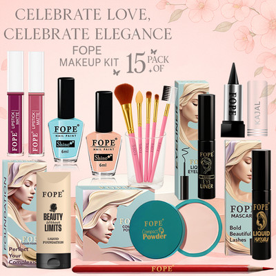 FOPE Makeup Combo Long Lasting Texture Wedding Ready Beauty Gift Set(Pack of 15)