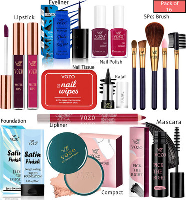 VOZO Bridal Makeup Kit Combo Collection 16 Must-Have Beauty Essentials 426(Pack of 16)
