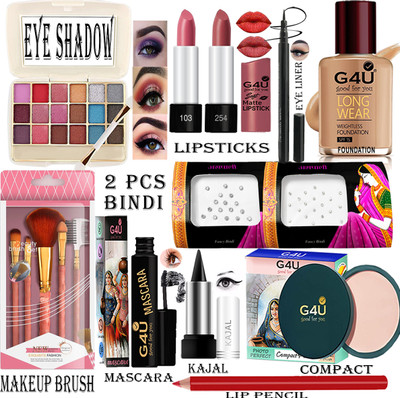 G4U 16Pcs Pack Classics Cute & Bold Makeup Kit Set For Girls/Women 26j2022A33(Pack of 16)