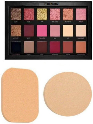 Zailie Super Quality Rose Gold EyeShadow Palette with 2 in 1 Blender Puff