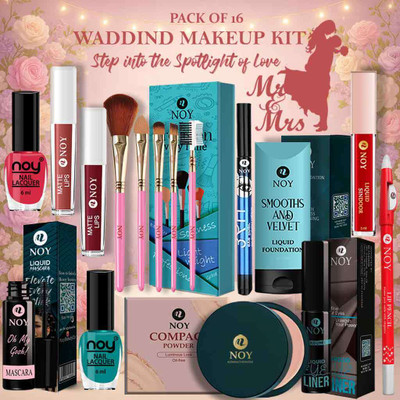 NOY Makeup Kit Combo Waterproof Bridal Beauty Combo for Marriage Party Gift(Pack of 16)