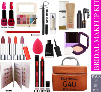 G4U All in One Makeup Kit Makeup Kit for Women Full Kit Multipurpose Makeup Kit A14(Pack of 18)