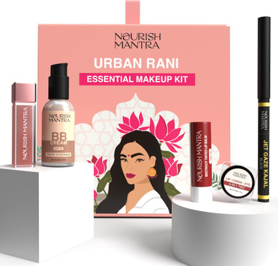 Nourish Mantra Urban Rani Makeup Kit Include Lip Balm, BB Cream, Lipstick,Cheek Tint and Kajal(Pack of 5)