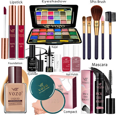 VOZO Makeup Kit Sets One-stop Beauty Package for Beginners and Professionals ST-05(Pack of 15)