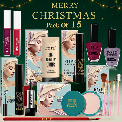 FOPE Beauty Gift Box Frost Charm Glow Look Long Lasting Radiant Finish Makeup(Pack of 15)