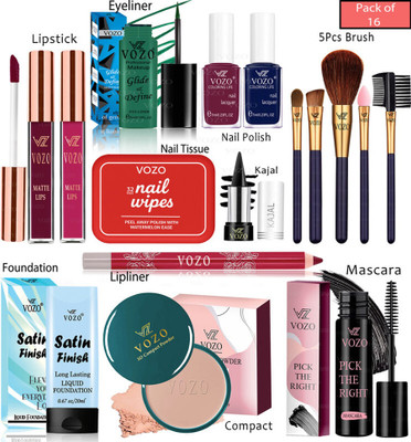 VOZO Bridal Makeup Kit Combo Collection 16 Must-Have Beauty Essentials 276(Pack of 16)