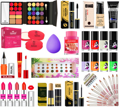 Lady FASHION 37 Pcs. Professional Makeup Kit for all skin types with No Side Effects CK11(Pack of 37)