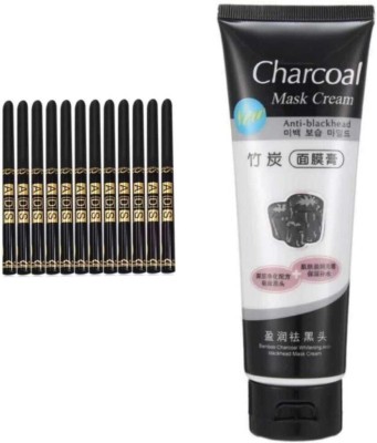 Mecovip 12 pcs ads kajal and charcoal mask pack of 13(Pack of 13)