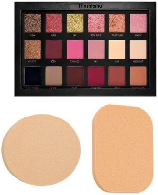 HINSHITSHU J & F High Quality Rose Gold EyeShadow Palette with 2 in 1 Blender Puff