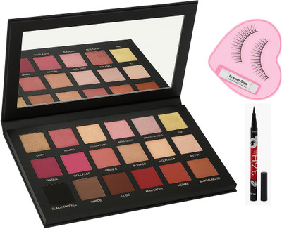 BR Belle Rosa Eye Makeup Combo with Rose Eyeshadow Palette, Eyeliner & False Eyelash(Pack of 3)