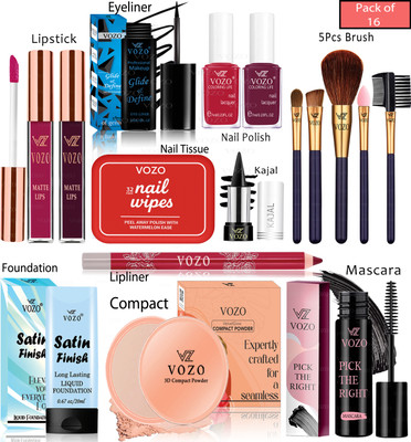 VOZO Complete Makeup Kit with 16 Must-Have Beauty Essentials(Pack of 16)