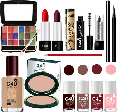 G4U Makeup Set for Beginners and Professionals Include Eyeshadow Nail Paint Etc A4(Pack of 13)
