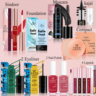 VOZO Full Cosmetic Kit with High-Quality, Skin-Friendly Makeup Combo-18(Pack of 13)